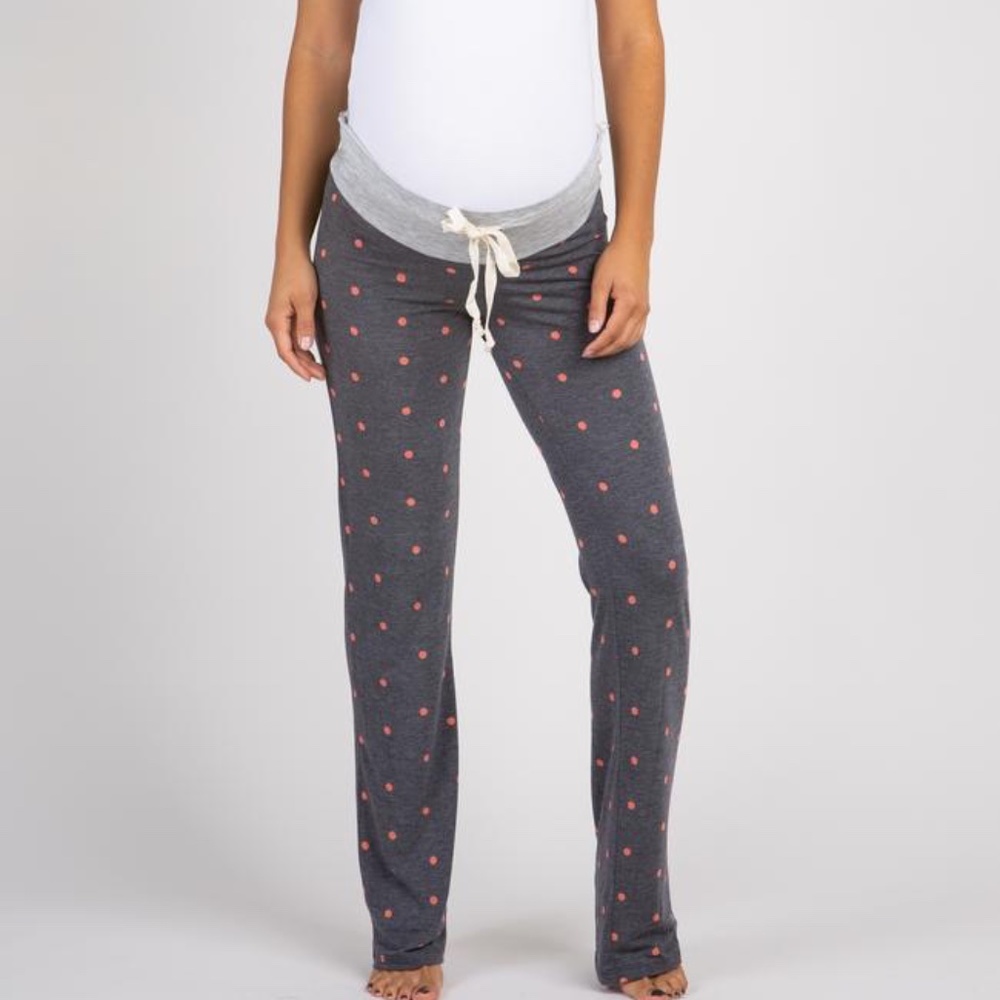 Pinkblush Heather Black Polka Dot Maternity Pajama